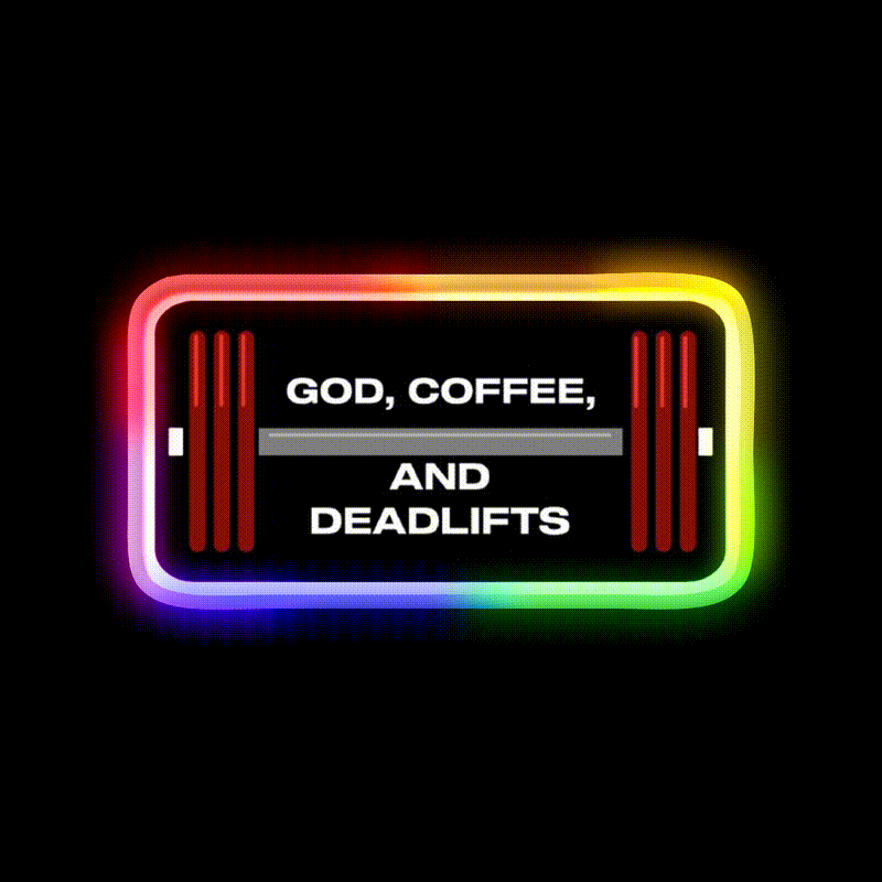 God Coffee And Deadlifts Gym Fitness Led Neon Sign Rgb Color