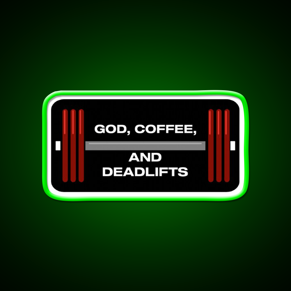 God Coffee And Deadlifts Gym Fitness Led Neon Sign Rgb Color