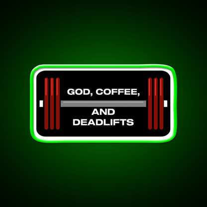God Coffee And Deadlifts Gym Fitness Led Neon Sign Rgb Color