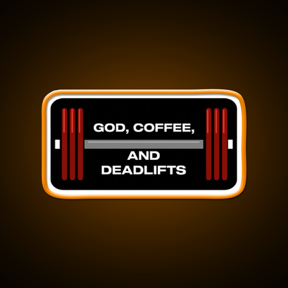 God Coffee And Deadlifts Gym Fitness Led Neon Sign Rgb Color