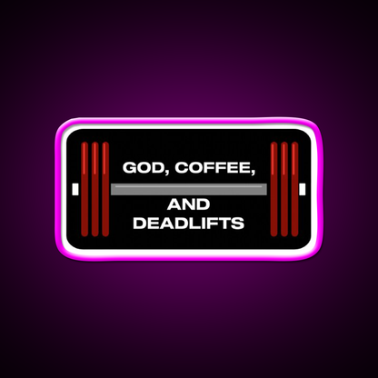God Coffee And Deadlifts Gym Fitness Led Neon Sign Rgb Color