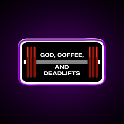 God Coffee And Deadlifts Gym Fitness Led Neon Sign Rgb Color