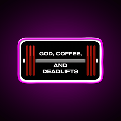 God Coffee And Deadlifts Gym Fitness Led Neon Sign Rgb Color - Shineneon
