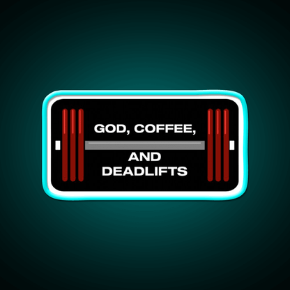 God Coffee And Deadlifts Gym Fitness Led Neon Sign Rgb Color - Shineneon