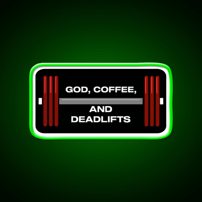 God Coffee And Deadlifts Gym Fitness Led Neon Sign Rgb Color - Shineneon