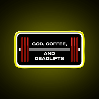 God Coffee And Deadlifts Gym Fitness Led Neon Sign Rgb Color - Shineneon