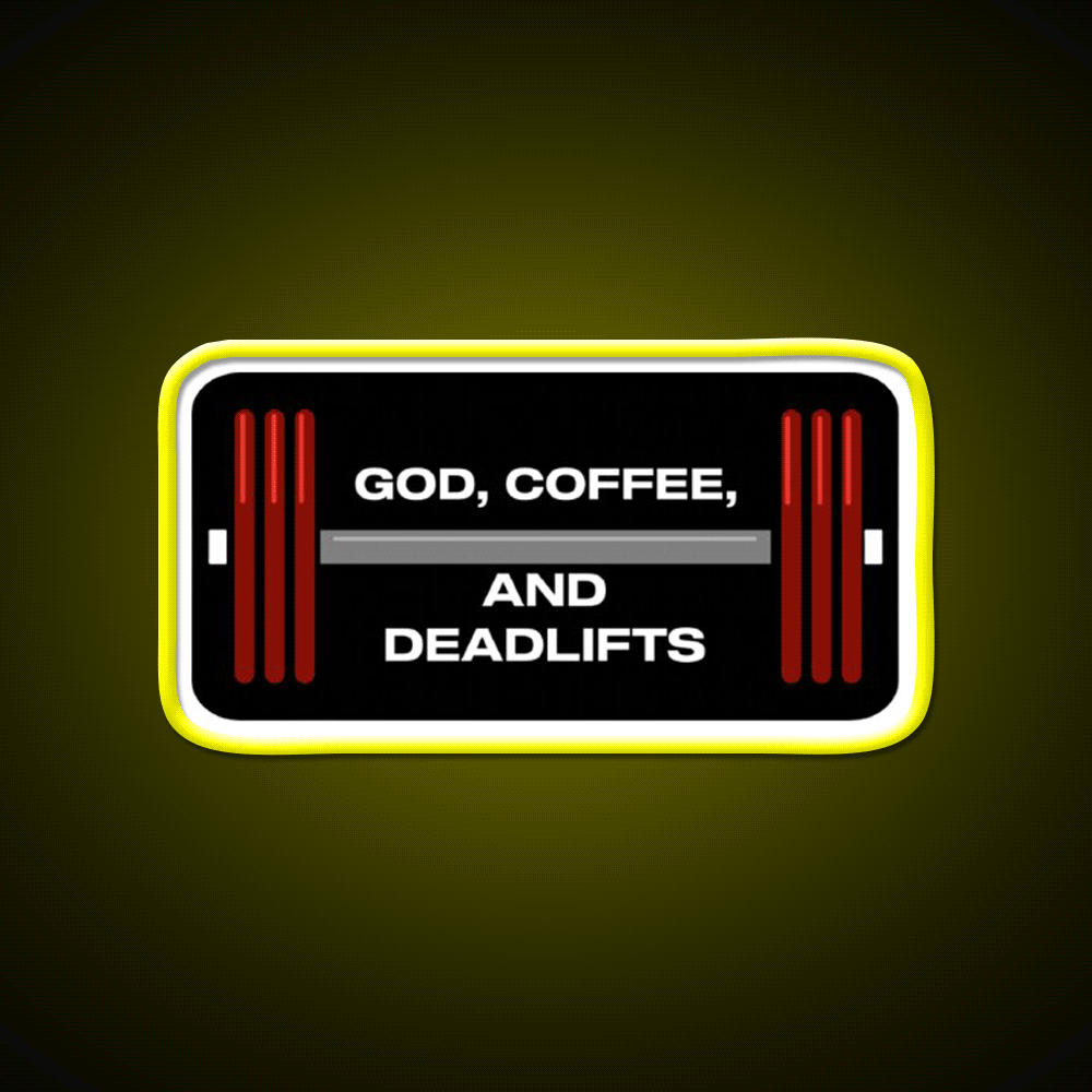 God Coffee And Deadlifts Gym Fitness Led Neon Sign Rgb Color