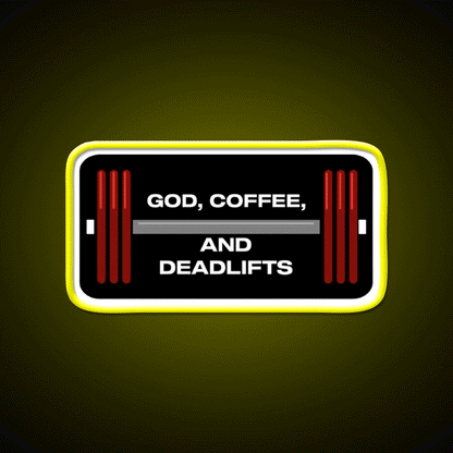 God Coffee And Deadlifts Gym Fitness Led Neon Sign Rgb Color