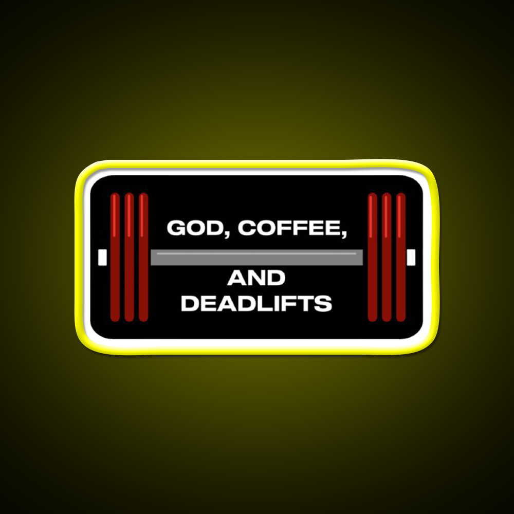 God Coffee And Deadlifts Gym Fitness Led Neon Sign Rgb Color