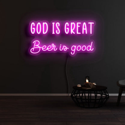 God Is Great Beer Is Good Led Neon Sign | Shineneon