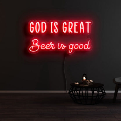 God Is Great Beer Is Good Led Neon Sign | Shineneon