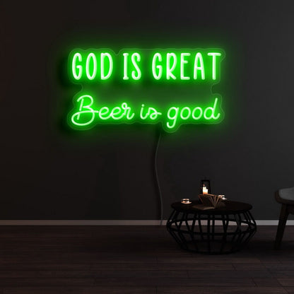 God Is Great Beer Is Good Led Neon Sign | Shineneon