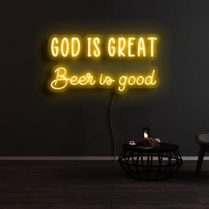 God Is Great Beer Is Good Led Neon Sign | Shineneon