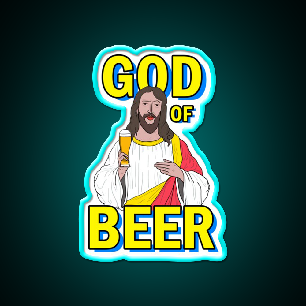 God Of Beer Man Cave Bar Led Neon Sign