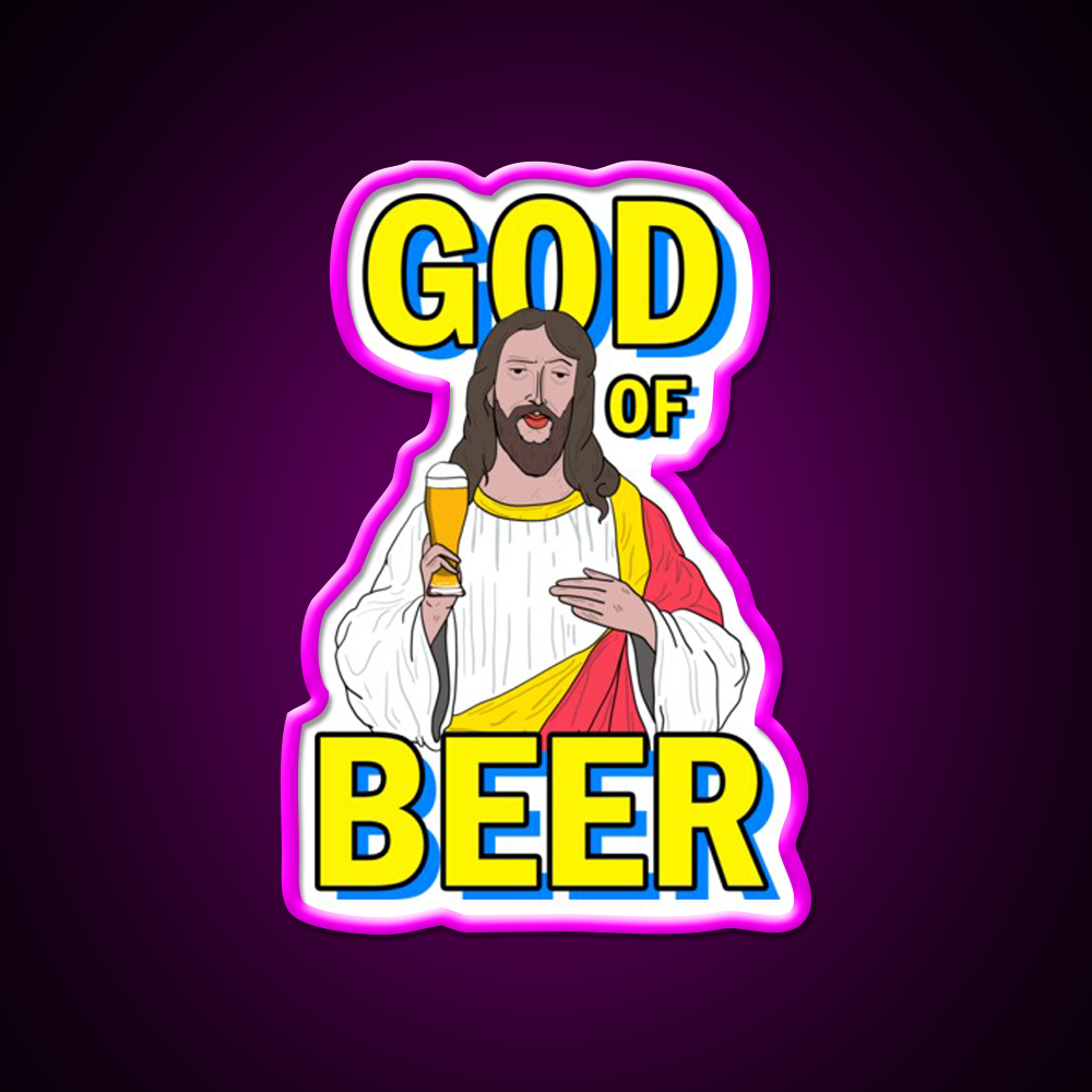 God Of Beer Man Cave Bar Led Neon Sign