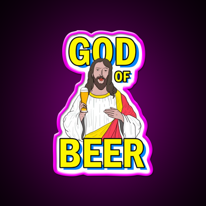 God Of Beer Man Cave Bar Led Neon Sign
