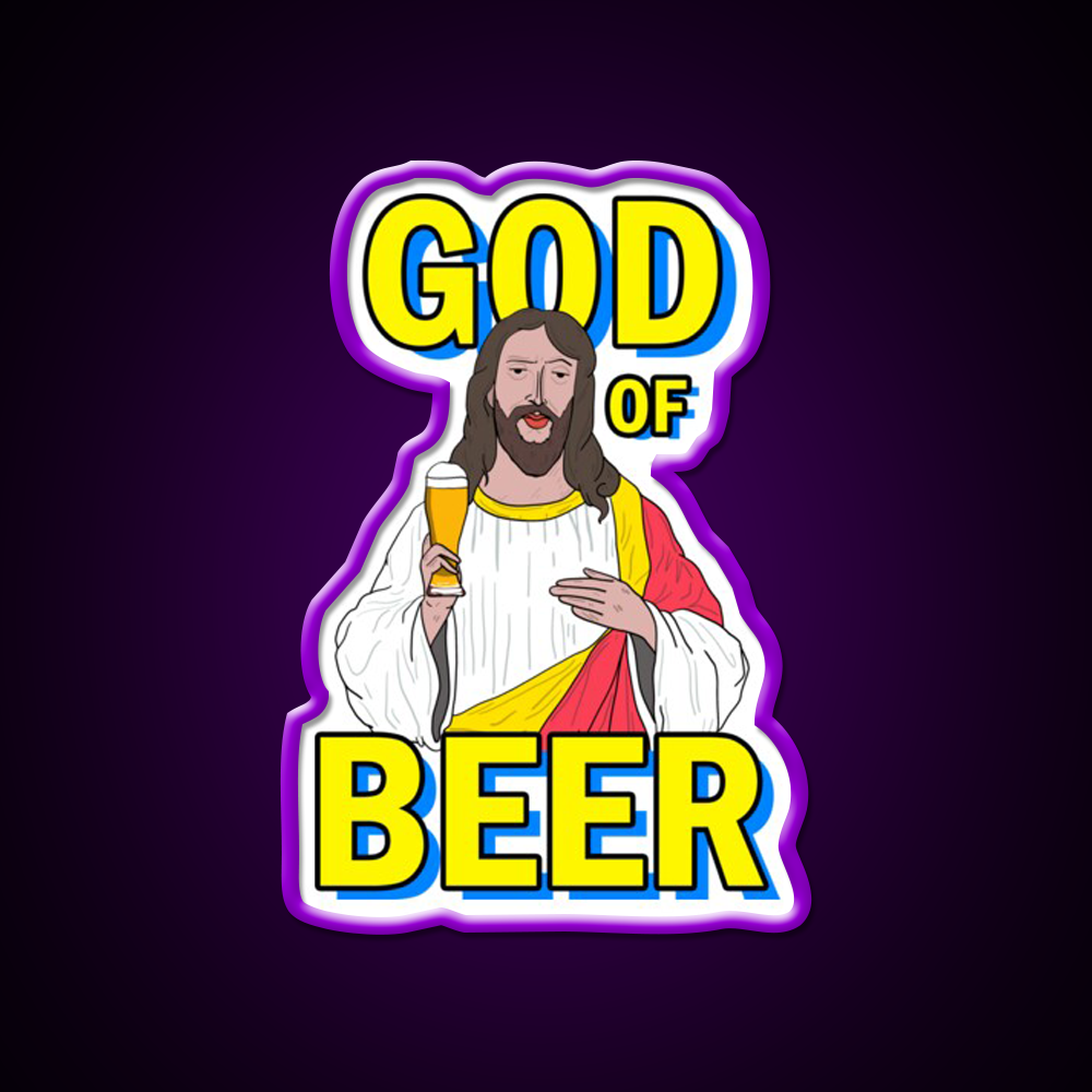 God Of Beer Man Cave Bar Led Neon Sign