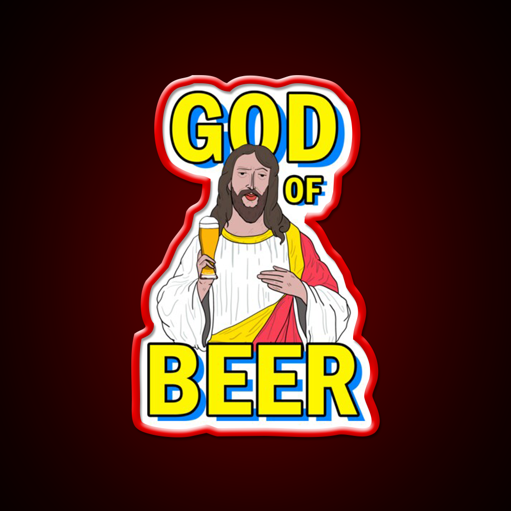 God Of Beer Man Cave Bar Led Neon Sign