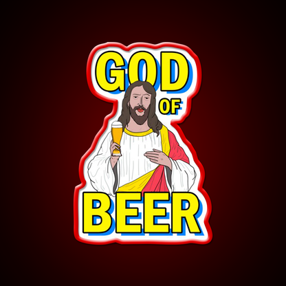 God Of Beer Man Cave Bar Led Neon Sign