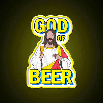 God Of Beer Man Cave Bar Led Neon Sign