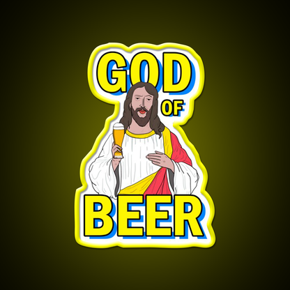 God Of Beer Man Cave Bar Led Neon Sign
