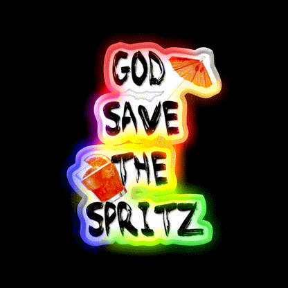God Save The Spritz Cocktail Bar Decor Led Neon Sign Rgb Color - LED neon sign close-up detail