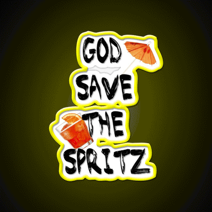 God Save The Spritz Cocktail Bar Decor Led Neon Sign Rgb Color - Custom LED neon sign front view