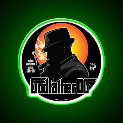 Godfather Og Strain Art Hemp Inspired Green Leaf Led Neon Sign Rgb Color - LED neon sign view 8