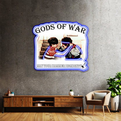 Gods Of War Hot Rod Artwork Neon Led Signs - Size and dimension reference