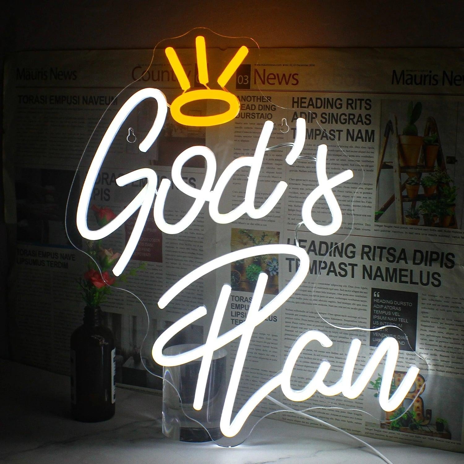 Gods Plan Letter Affortable LED Neon Sign - Shineneon