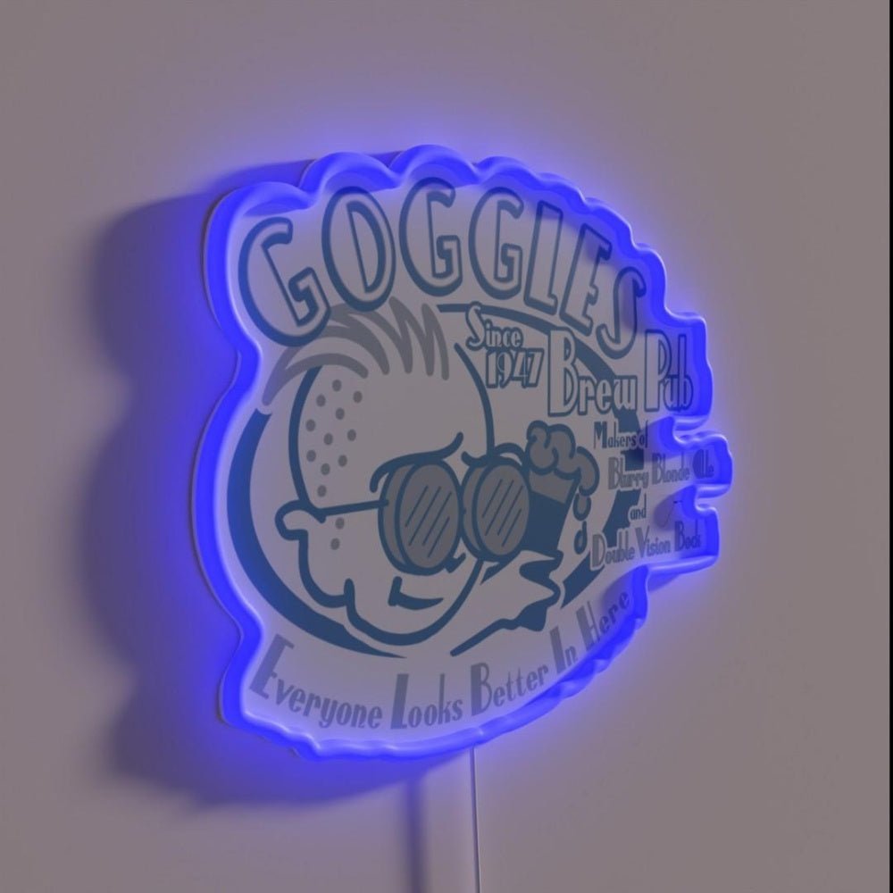 Goggles Brew Pub Rgb Led Neon Sign - Shineneon