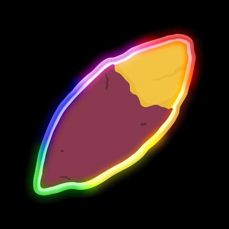 Goguma Korean Baked Sweet Potato Snack Food Led Neon Sign Rgb Color - LED neon sign close-up detail