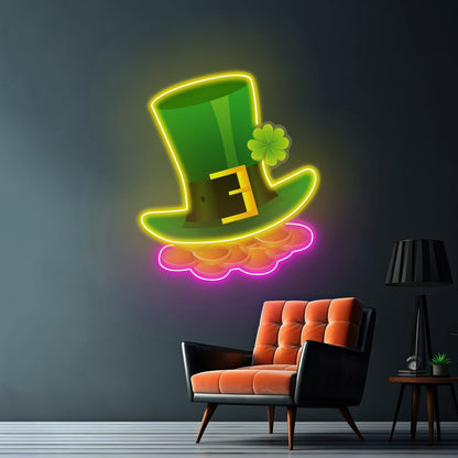 Gold Coins Under Hat Saint Patrick Day Led Signs - Shineneon