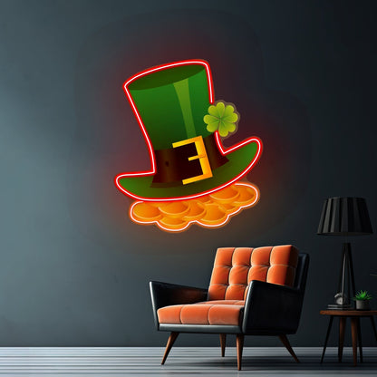 Gold Coins Under Hat Saint Patrick Day Led Signs - Shineneon