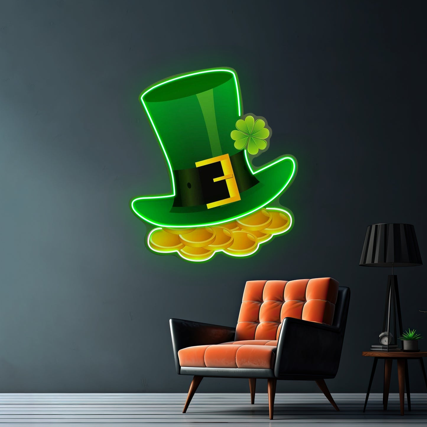 Gold Coins Under Hat Saint Patrick Day Led Signs