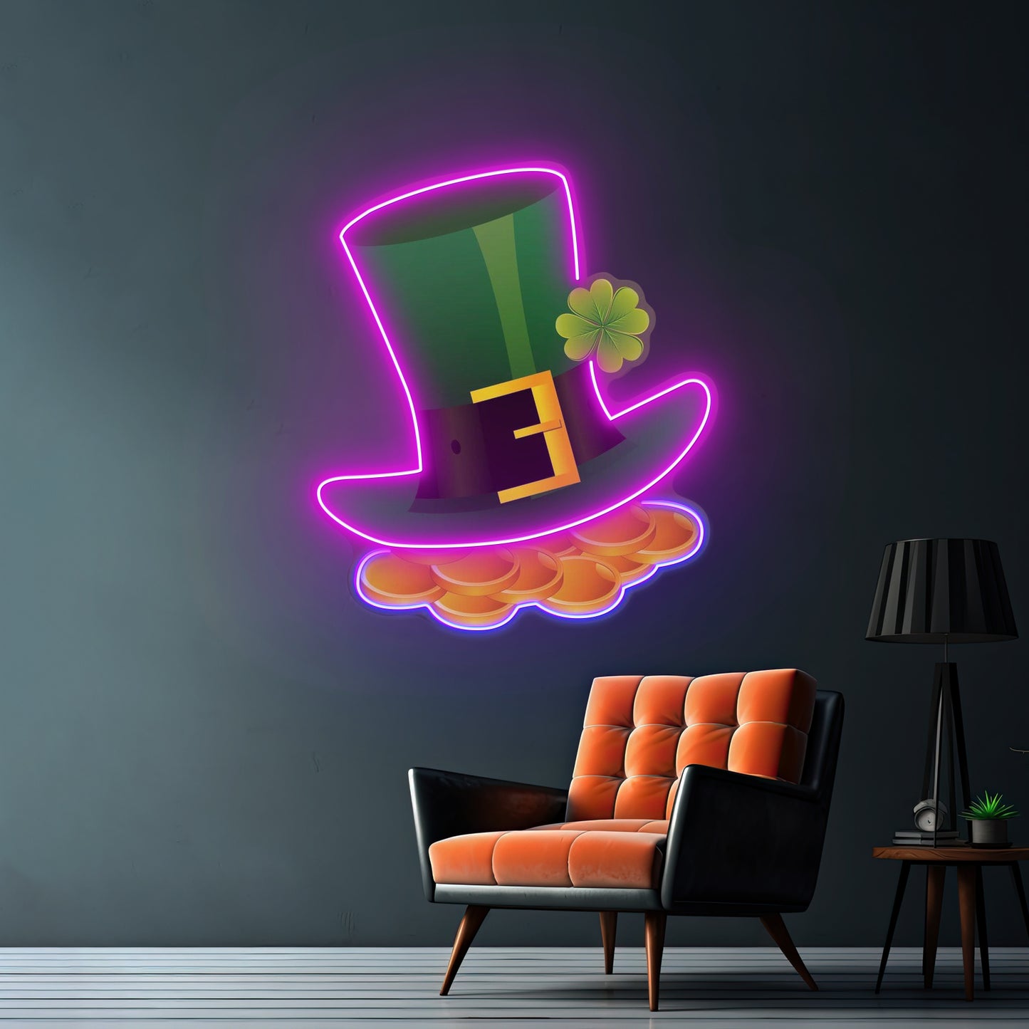 Gold Coins Under Hat Saint Patrick Day Led Signs