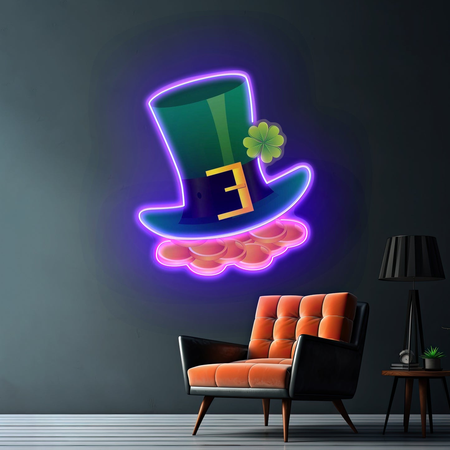 Gold Coins Under Hat Saint Patrick Day Led Signs