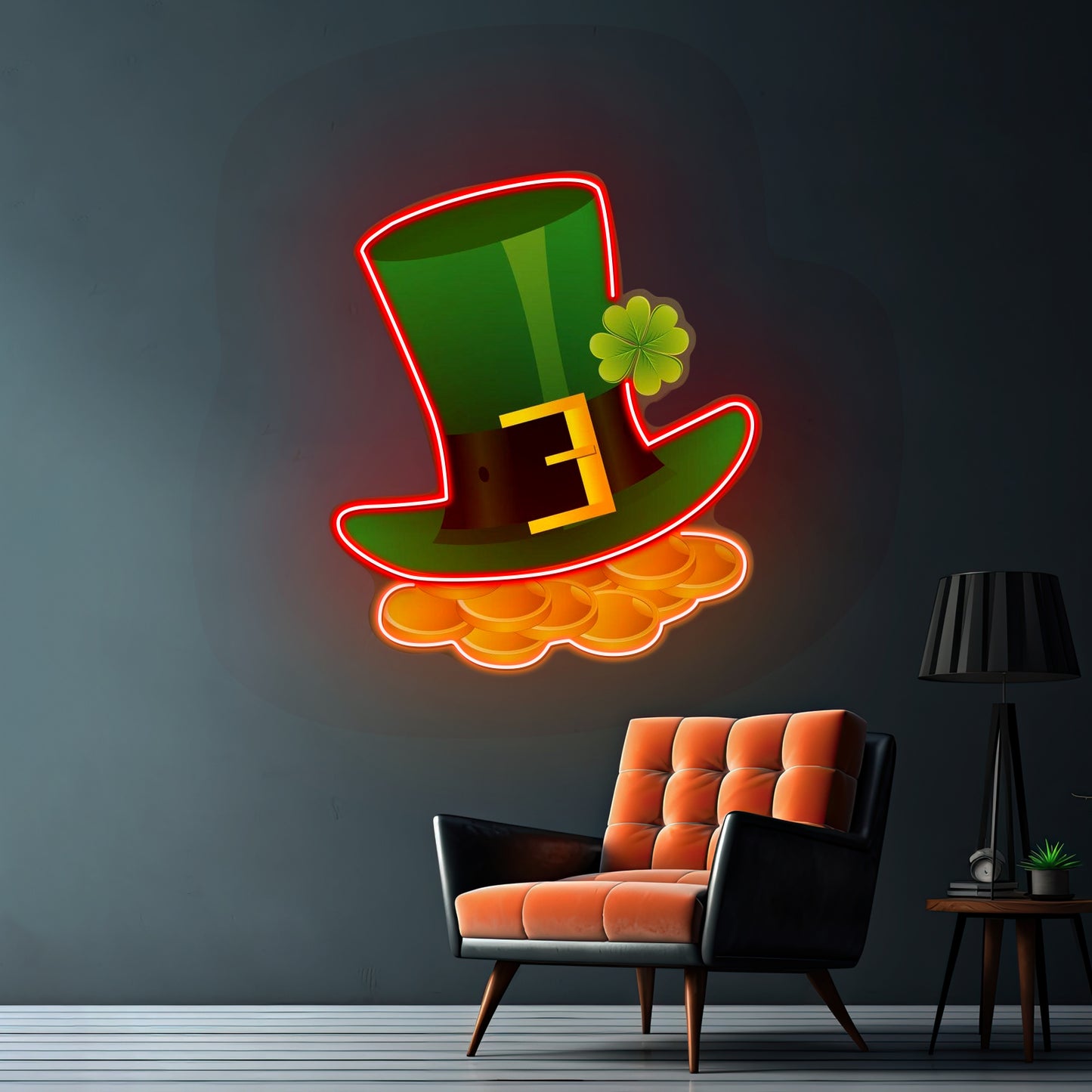 Gold Coins Under Hat Saint Patrick Day Led Signs