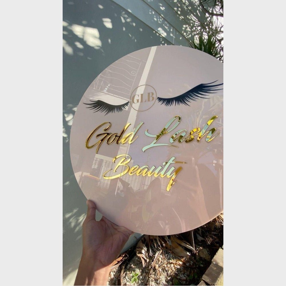 Gold Lash Beauty Acrylic Business Logo Sign - Shineneon