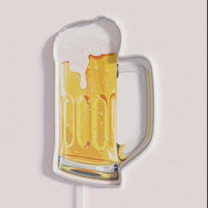 Golden Amber Beer In A Frothy Mug Rgb Led Neon Sign - Shineneon