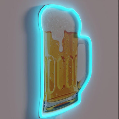 Golden Amber Beer In A Frothy Mug Rgb Led Neon Sign - Shineneon