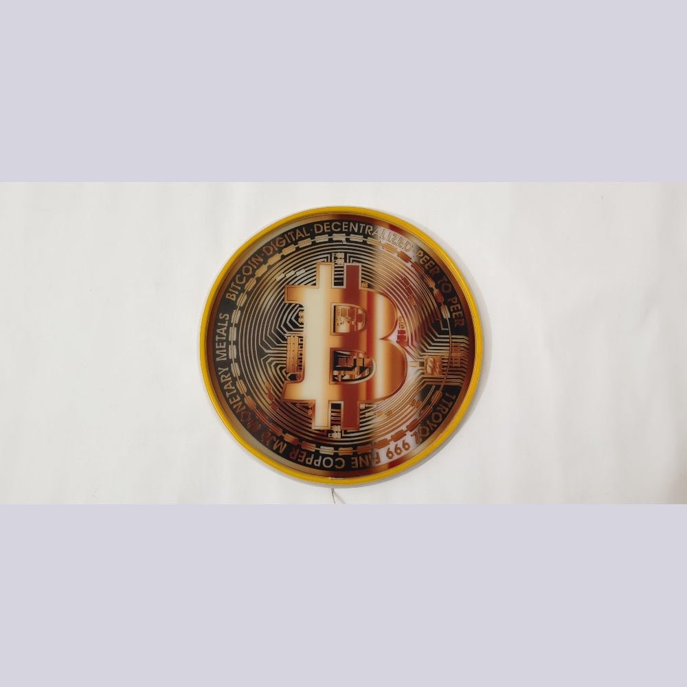 Golden Bitcoin Coin Bitcoin Investor Logo Crypto Fan Led Neon Sign - Shineneon