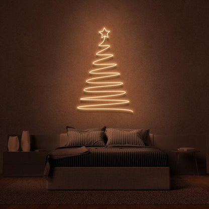 Golden Christmas Tree Led Neon Sign Bedroom Holiday Decor | Shineneon