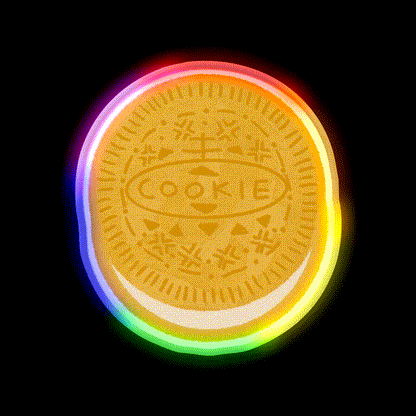 Golden Cookie Doodle Pattern Snack Food Led Neon Sign Rgb Color - LED neon sign close-up detail