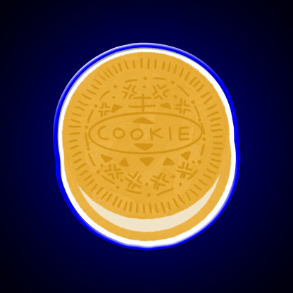 Golden Cookie Doodle Pattern Snack Food Led Neon Sign Rgb Color - Shineneon