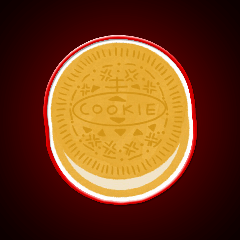 Golden Cookie Doodle Pattern Snack Food Led Neon Sign Rgb Color - Shineneon