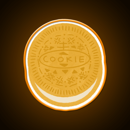 Golden Cookie Doodle Pattern Snack Food Led Neon Sign Rgb Color - Shineneon