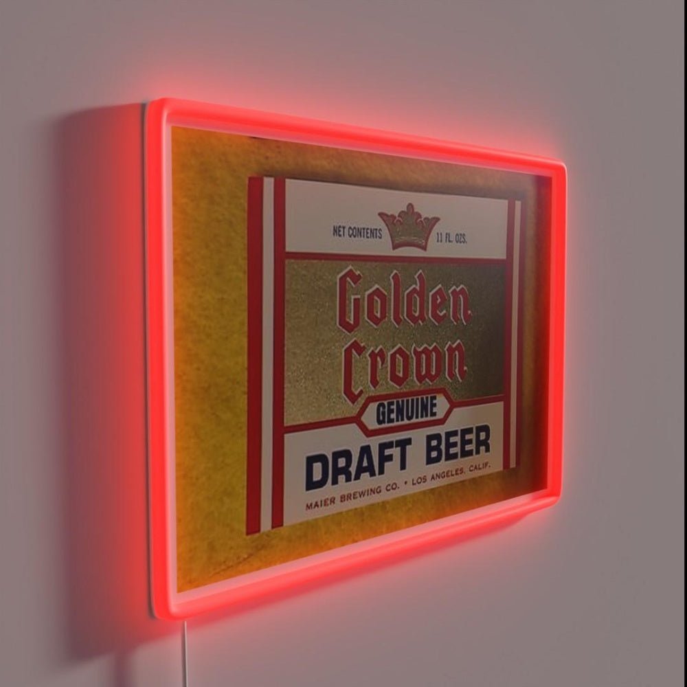 Golden Crown Genuine Draft Beer Rgb Led Neon Sign - Shineneon