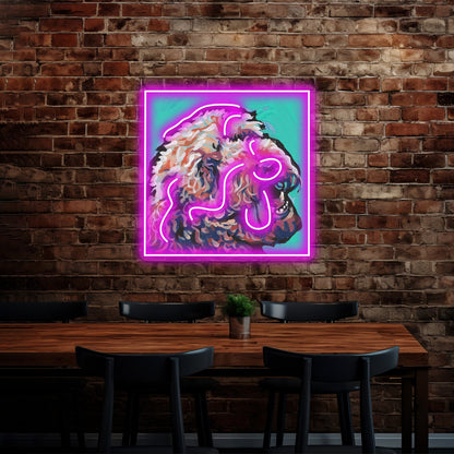 Golden Doodle Dog Bright Colorful Pop Dog Artwork Neon Led Signs - Shineneon