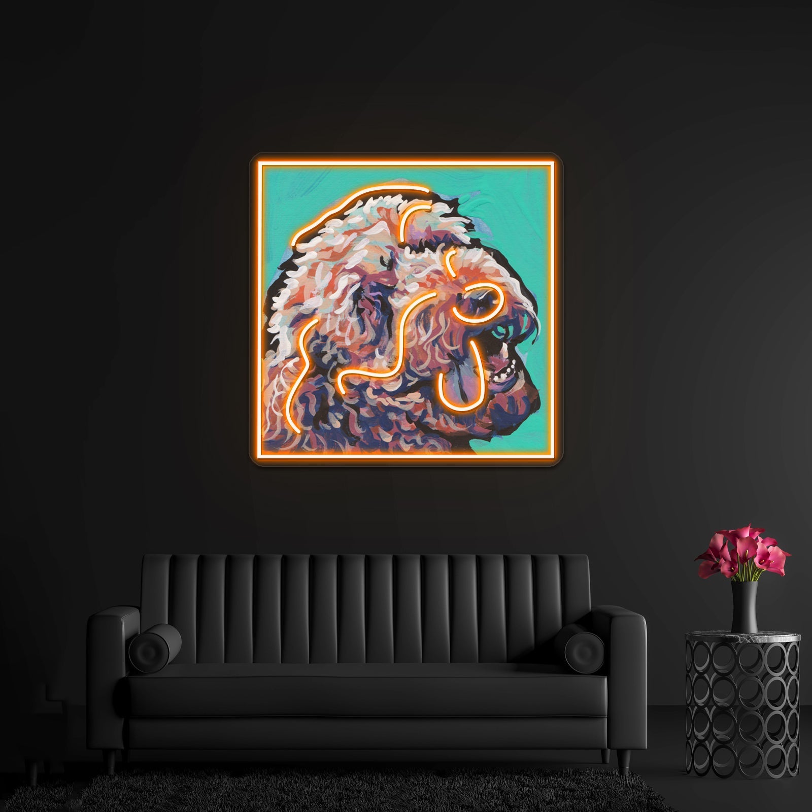 Golden Doodle Dog Bright Colorful Pop Dog Artwork Neon Led Signs - Shineneon